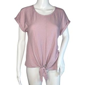 W5 Shirt Womens Medium Purple Pink Ribbed Knit Updated Basic Neutral Minimalist
